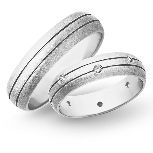 Obrączki ślubne z białego złota o szerokości 5mm - OB/007