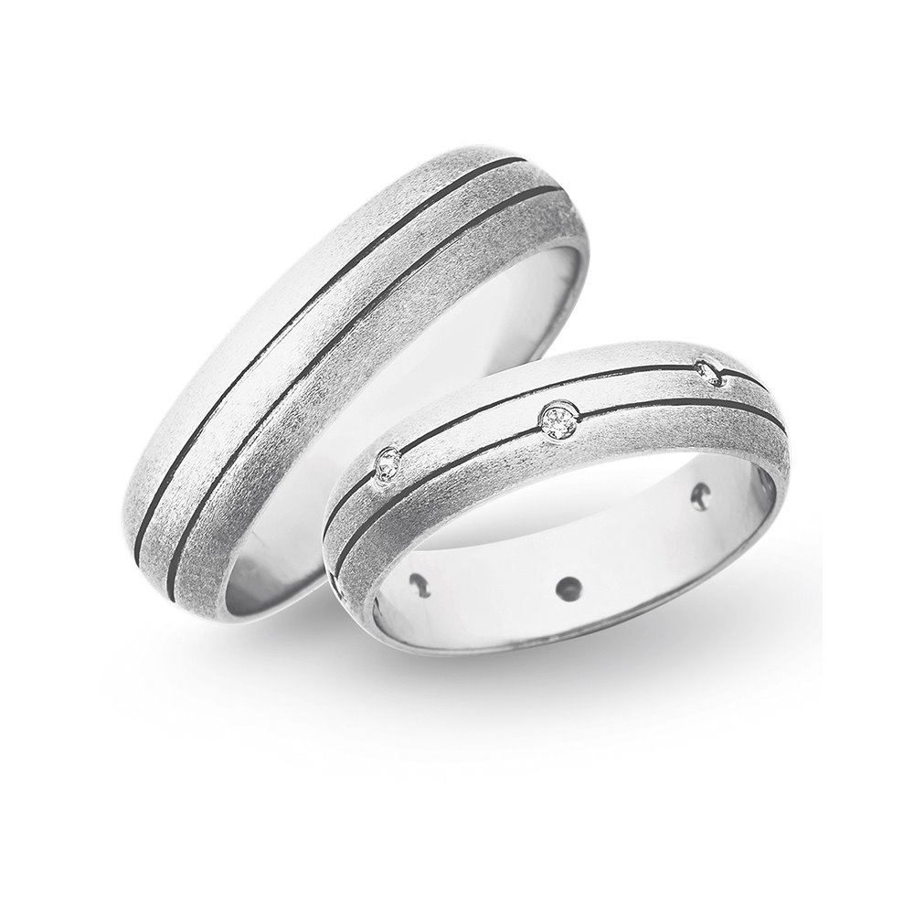 Obrączki ślubne z białego złota o szerokości 5mm - OB/007