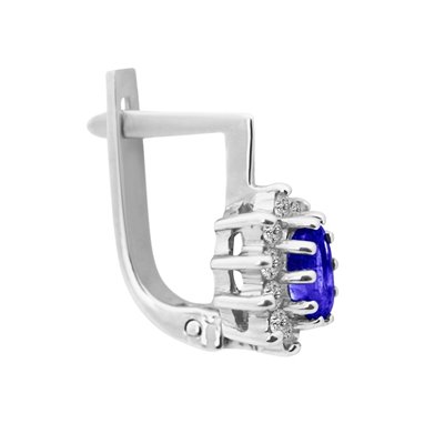Kolczyki z tanzanitami i brylantami 0,30ct - KK/007e