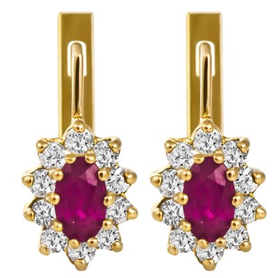 Kolczyki z rubinami i brylantami 0,30ct - KK/008b