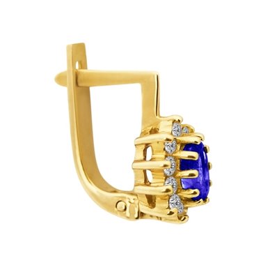 Kolczyki z tanzanitami i brylantami 0,30ct - KK/008e