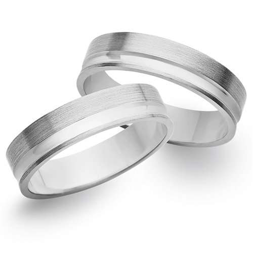 Obrączki ślubne z białego złota o szerokości 5mm - OB/009
