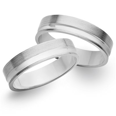 Obrączki ślubne z białego złota o szerokości 5mm - OB/009