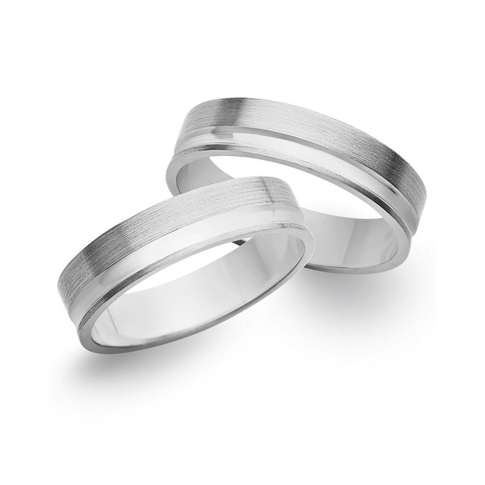 Obrączki ślubne z białego złota o szerokości 5mm - OB/009