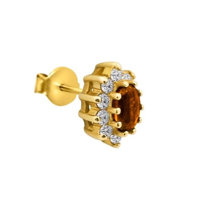 Kolczyki z granatami i brylantami 0,30ct - KK/010a