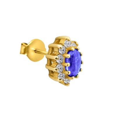 Kolczyki z tanzanitem i brylantami 0,30ct - KK/010e