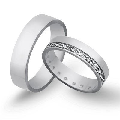 Obrączki śubne z białego złota o szerokości 5mm - OB/011