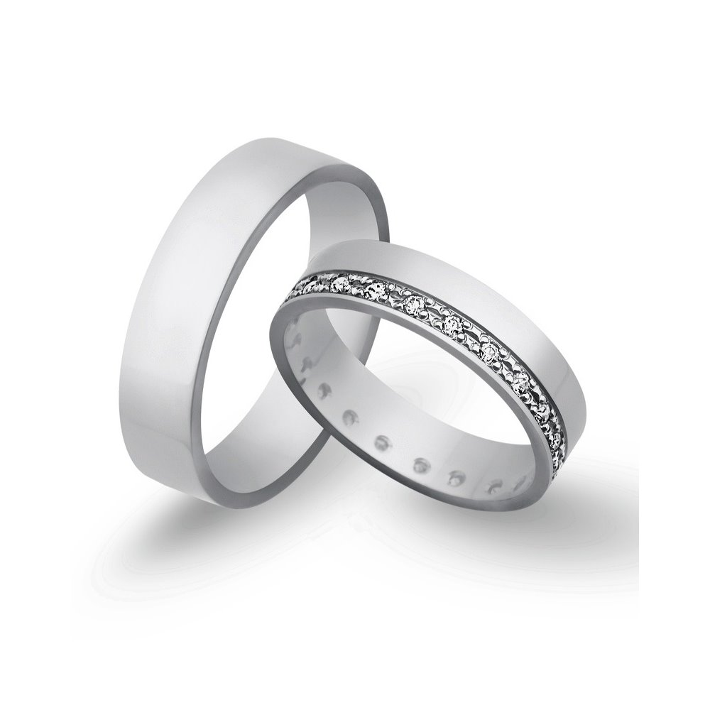 Obrączki śubne z białego złota o szerokości 5mm - OB/011