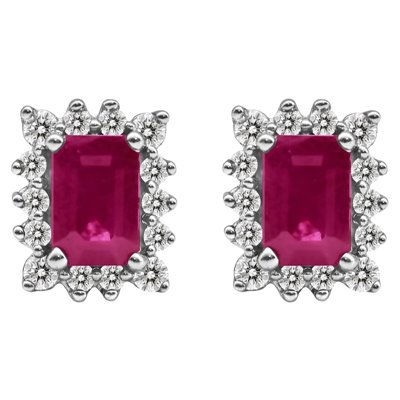 Kolczyki z rubinami i brylantami 0,34ct - KK/011b