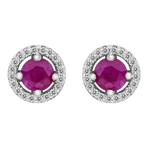 Kolczyki z rubinami i brylantami 0,24ct - KK/012b