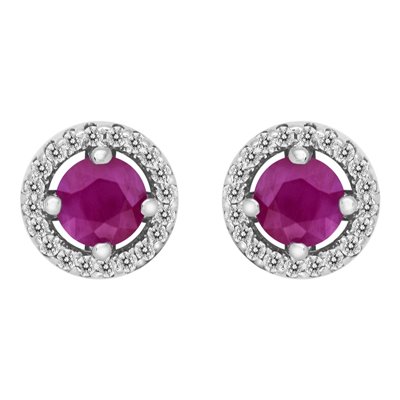 Kolczyki z rubinami i brylantami 0,24ct - KK/012b