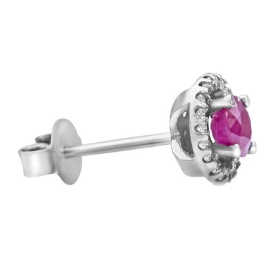 Kolczyki z rubinami i brylantami 0,24ct - KK/012b