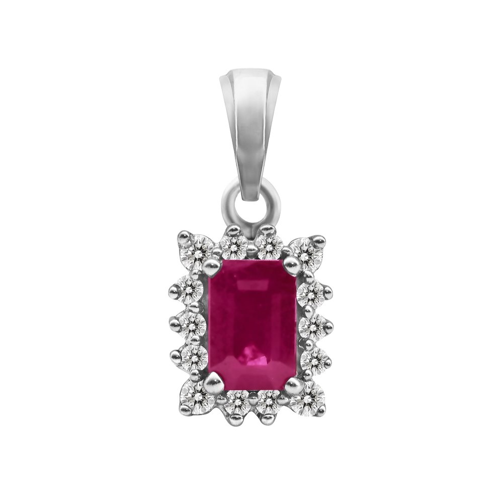 Zawieszka z rubinem i brylantami 0,17ct - ZK/009b