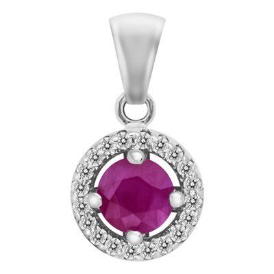 Zawieszka z rubinem i brylantami 0,12ct - ZK/010b