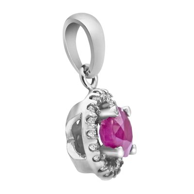 Zawieszka z rubinem i brylantami 0,12ct - ZK/010b
