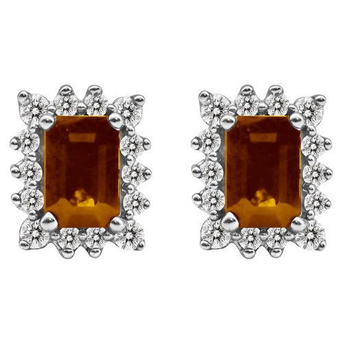 Kolczyki z granatami i brylantami 0,34ct - KK/011a