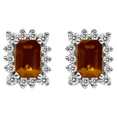 Kolczyki z granatami i brylantami 0,34ct - KK/011a