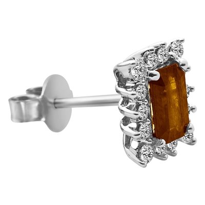 Kolczyki z granatami i brylantami 0,34ct - KK/011a