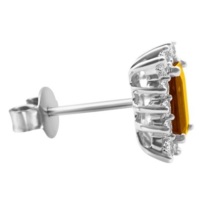 Kolczyki z granatami i brylantami 0,34ct - KK/011a