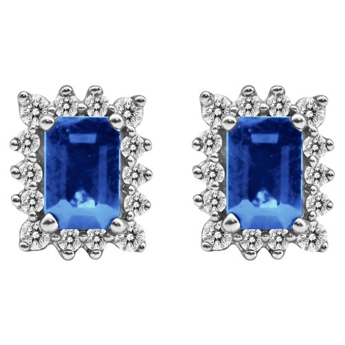 Kolczyki z szafirami i brylantami 0,34ct - KK/011c