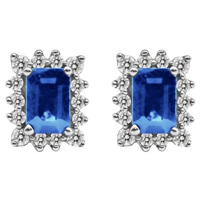 Kolczyki z szafirami i brylantami 0,34ct - KK/011c