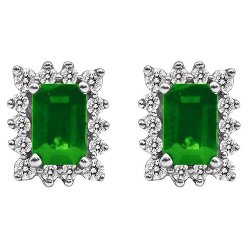 Kolczyki ze szmaragdami i brylantami 0,34ct - KK/011d