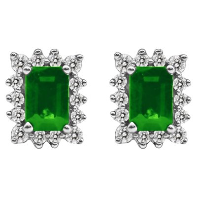 Kolczyki ze szmaragdami i brylantami 0,34ct - KK/011d