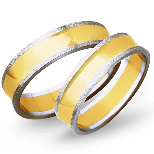 Obrączki ślubne z żółtego i białego złota 5mm - O2K/002