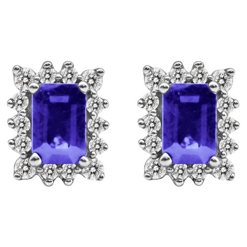 Kolczyki z tanzanitami i brylantami 0,34ct - KK/011e