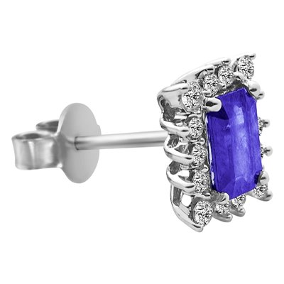 Kolczyki z tanzanitami i brylantami 0,34ct - KK/011e