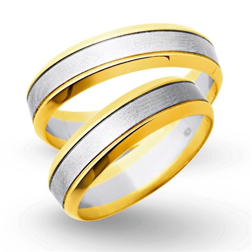 Obrączki ślubne z żółtego i białego złota 6mm - O2K/003