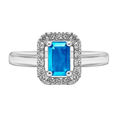 Pierścionek zaręczynowy z szafirem i brylantami 0,14ct - PK/019c