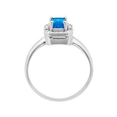 Pierścionek zaręczynowy z szafirem i brylantami 0,14ct - PK/019c