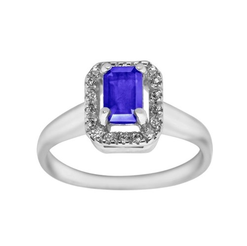 Pierścionek zaręczynowy z tanzanitem i brylantami 0,14ct - PK/019e