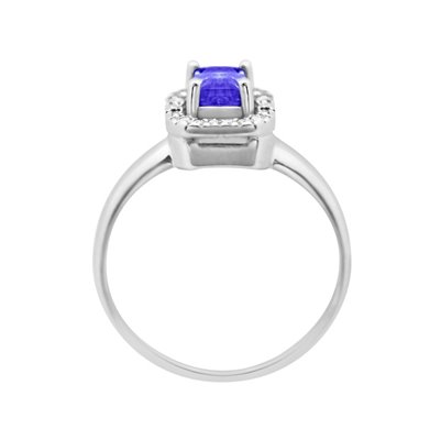 Pierścionek zaręczynowy z tanzanitem i brylantami 0,14ct - PK/019e