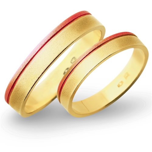 Obrączki ślubne z żółto - czerwonego złota 5mm - O2K/004