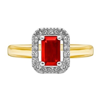 Pierścionek zaręczynowy z rubinem i brylantami 0,14ct - PK/020b