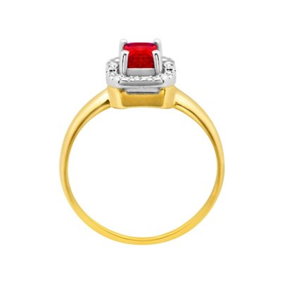 Pierścionek zaręczynowy z rubinem i brylantami 0,14ct - PK/020b