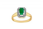 Pierścionek zaręczynowy ze szmaragdem i brylantami 0,14ct - PK/020d
