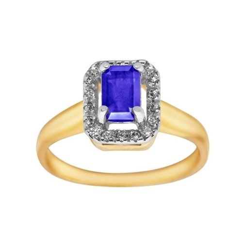 Pierścionek zaręczynowy z tanzanitem i brylantami 0,14ct - PK/020e