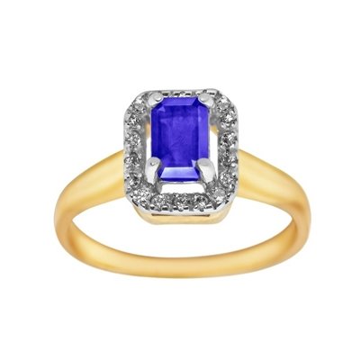 Pierścionek zaręczynowy z tanzanitem i brylantami 0,14ct - PK/020e