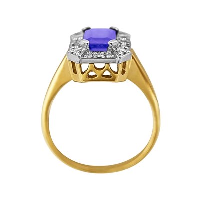 Pierścionek zaręczynowy z tanzanitem i brylantami 0,18ct - PK/022e