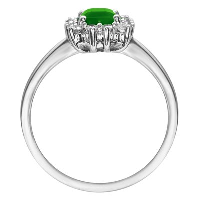 Pierścionek zaręczynowy ze szmaragdem i brylantami 0,17ct - PK/023d