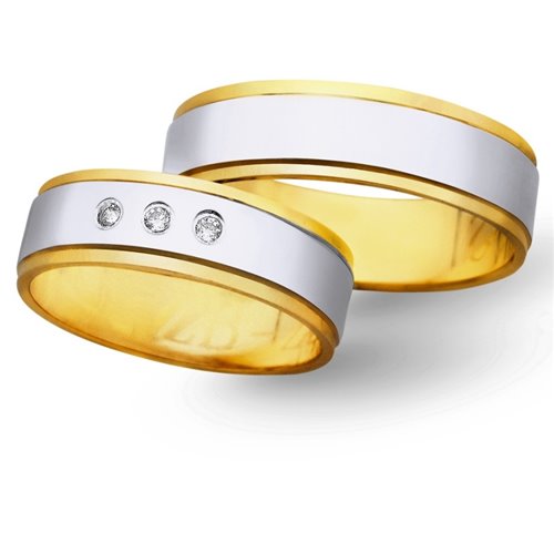 Obrączki ślubne  z żółtego i białego złota 6mm - O2K/010