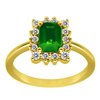 Pierścionek zaręczynowy ze szmaragdem i brylantami 0,17ct - PK/025d