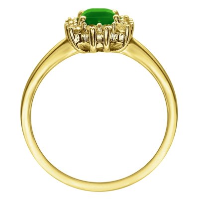 Pierścionek zaręczynowy ze szmaragdem i brylantami 0,17ct - PK/025d