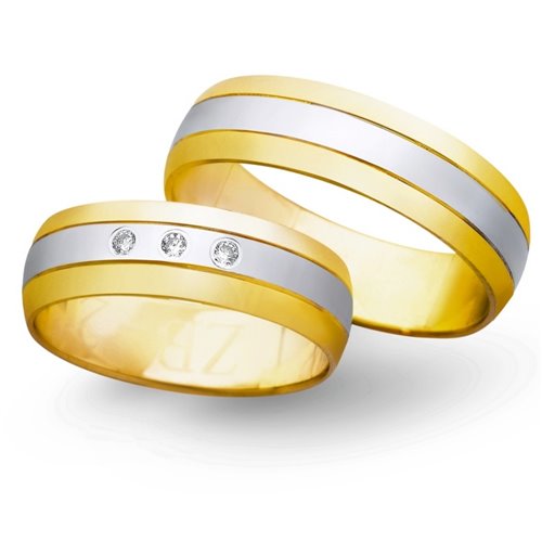 Obrączki ślubne z żółtego i białego złota 6mm - O2K/013