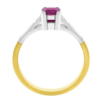 Pierścionek zaręczynowy z rubinem i brylantami 0,06ct - PK/026b