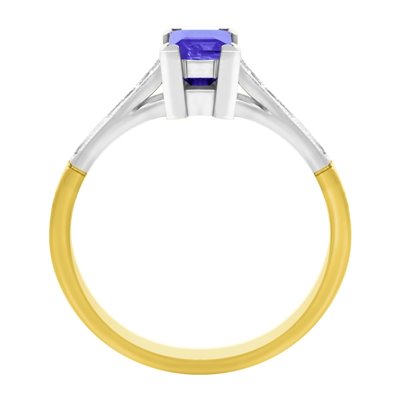 Pierścionek zaręczynowy z tanzanitem i brylantami 0,06ct - PK/026e