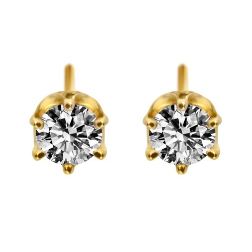 Kolczyki z żółtego złota z brylantami 0,16ct - KB/001b